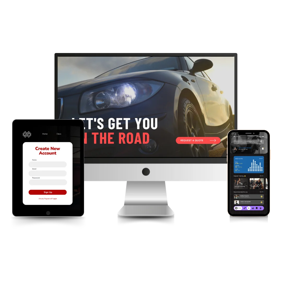 Desktop Screen showcasing website
